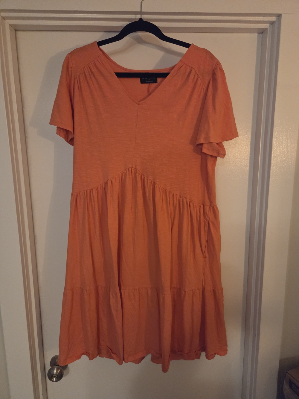 Lane Bryant Orange V-Neck Casual Dress